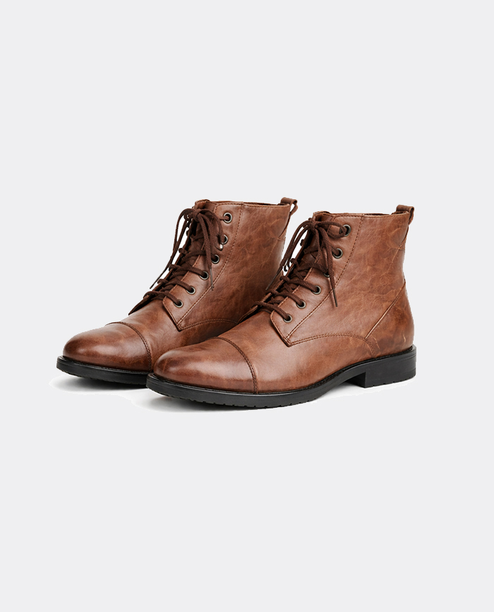 Brown leather shoe