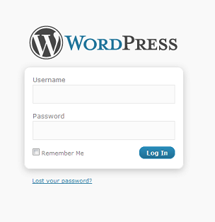 WordPress default login screen