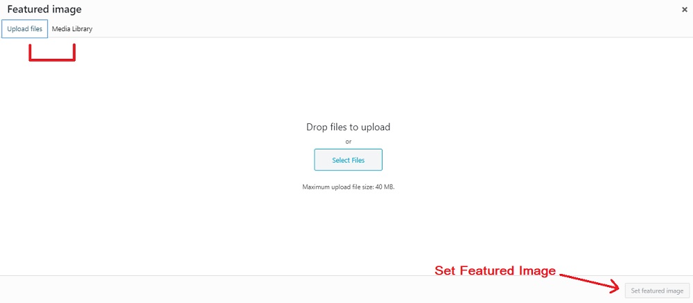 Upload or Media Library for Featured Image