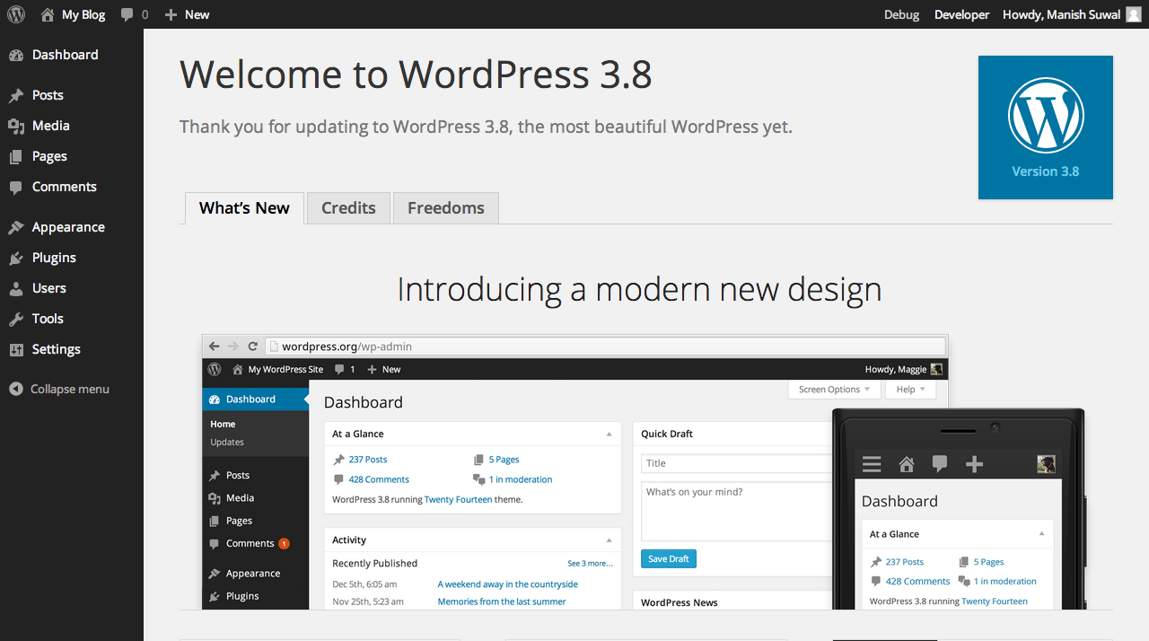 Welcome to WordPress 3.8