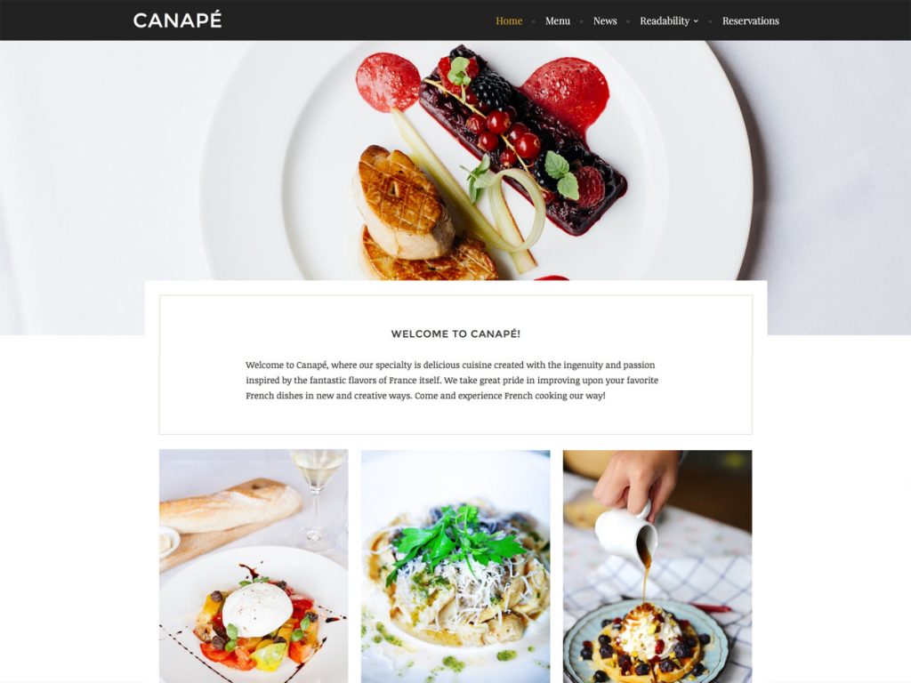 Canapé: Free WordPress themes - May 2016