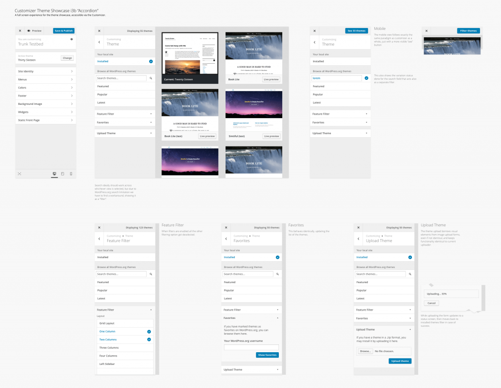 Customizer Theme Browser Flow