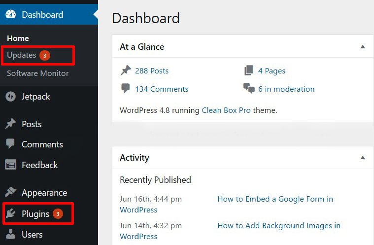 Update Plugins fromWordPress dashboard