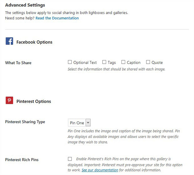 advanced settings sharebutton