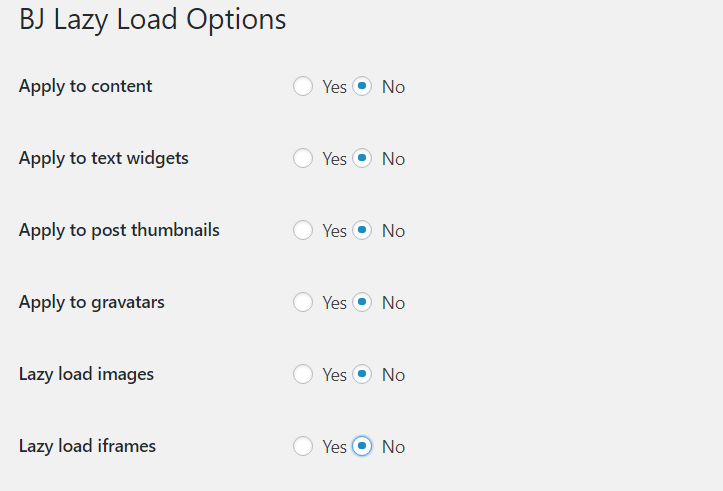 Lazy Load Options