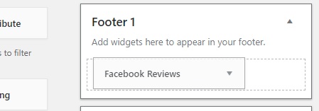 drag and drop the facebook reviews widget in footer