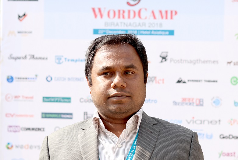 Liton Arefin at WordCamp Biratnagar 2018.