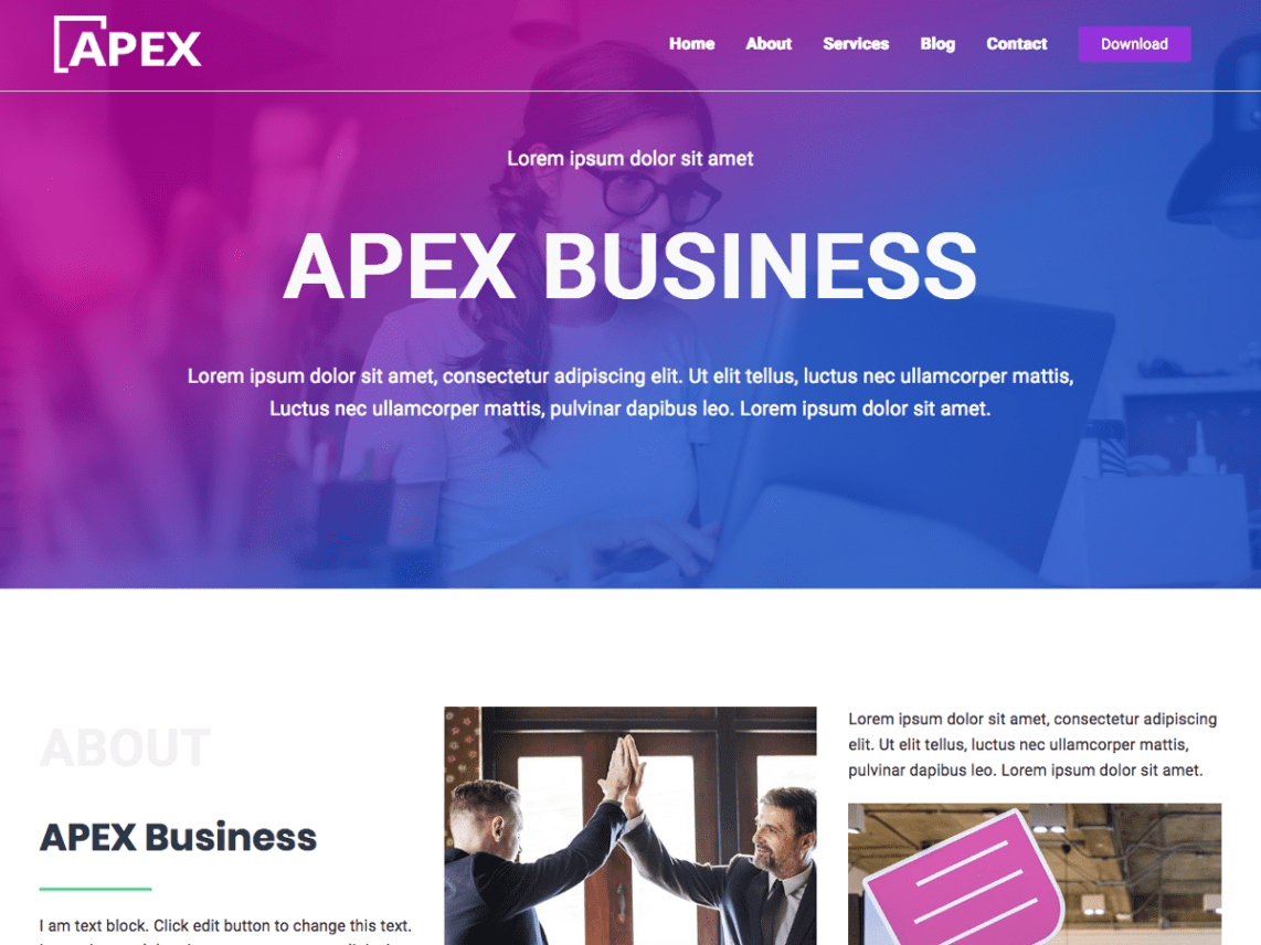 Apex Business - Grip - 10 Best Free WordPress themes of January 2020