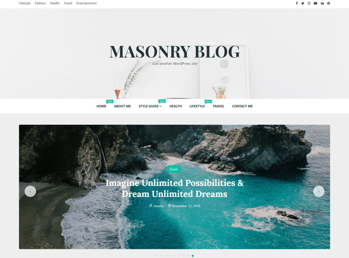 Masonry Blog - 10 Best Free WordPress Themes of February 2020