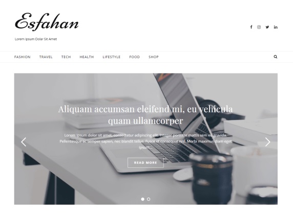 Esfahan - Best Free WordPress Themes - March 2020