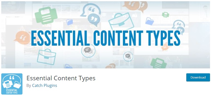 Essential Content Types - Best Free Custom Post Types Plugins