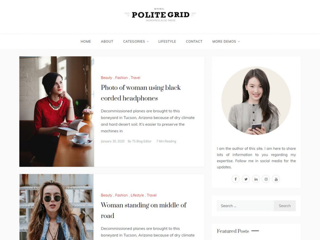 polite grid -10 Best Free WordPress Themes of August 2020