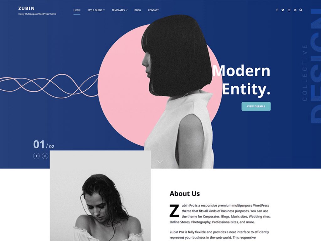 Zubin - 10 Best Free WordPress Themes of October 2020