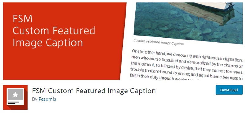 FSM Custom Featured Image Caption Plugin in WordPress.org