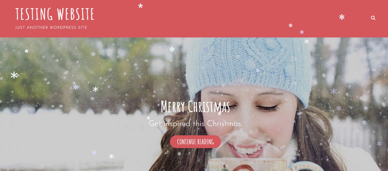 Preview of Falling Snowflakes effect on your wordpress site