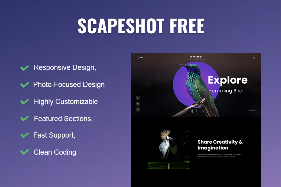 Features list in ScapeShot Free