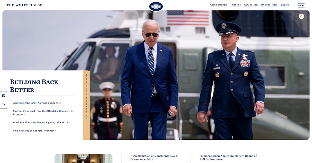 The White House - Big Brands that are Using WordPress