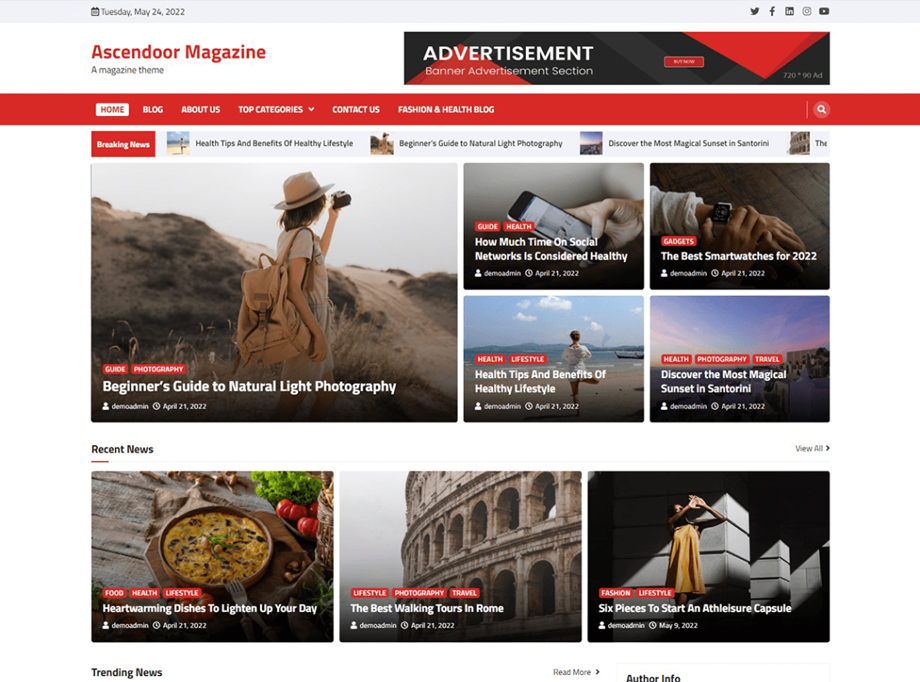 Ascendoor Magazine - 10 Best Free WordPress Themes of June 2022