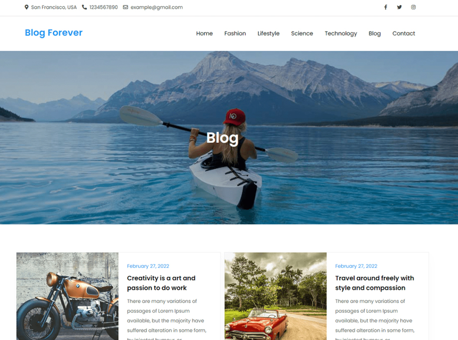 Blog Forever - 10 Best Free WordPress Themes of June 2022