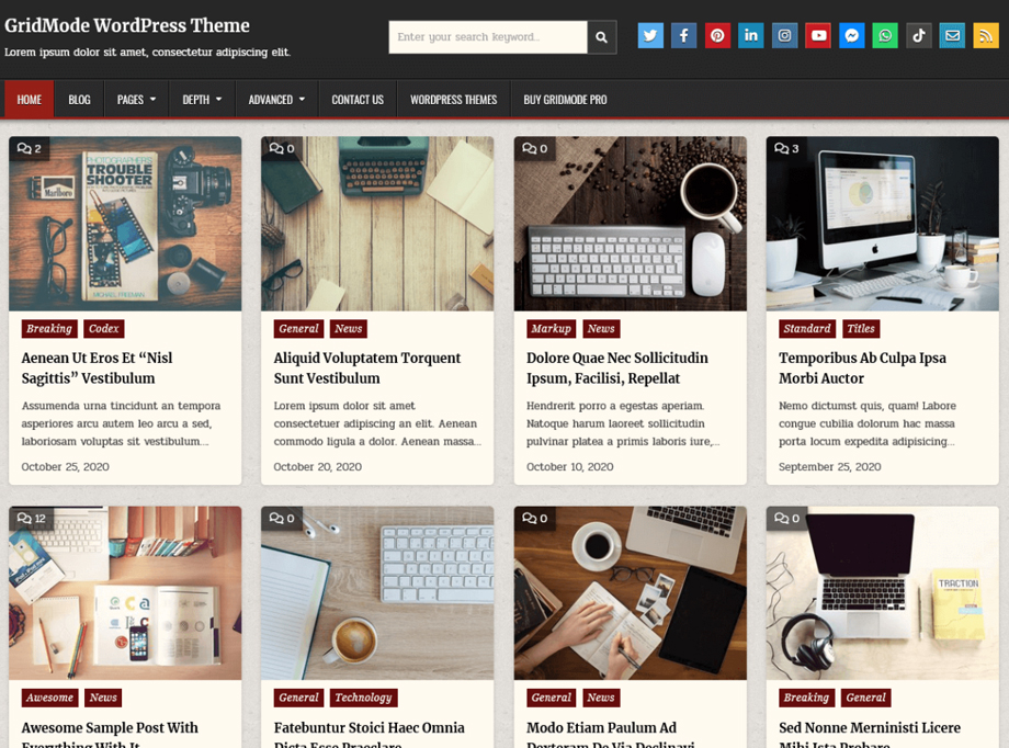 GridMode - 10 Best Free WordPress Themes of June 2022