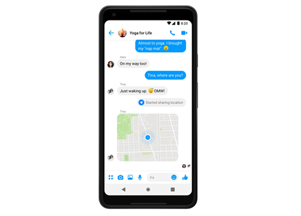Share Your Location. Image Source: Messenger